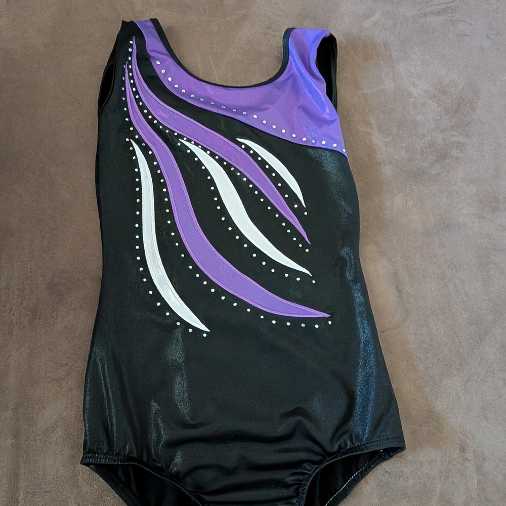 Black and Purple Leotard with White Accents